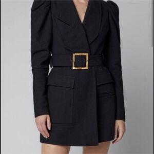 Acler Alameda Asymmetrical blazer dress Women’s US size 8 Black Suit Dress
